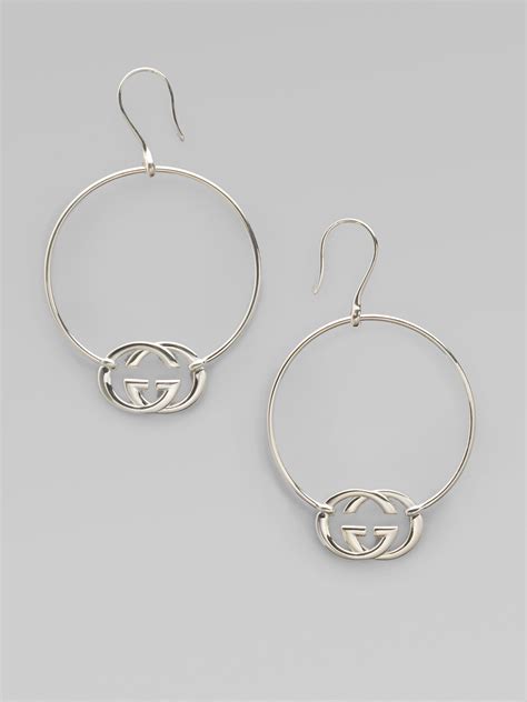 gucci silver earrings circle|gucci silver earrings for women.